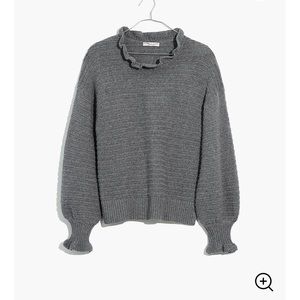 ISO MADEWELL RUFFLE-NECK PULLOVER SWEATER